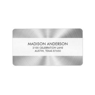 Elegante Imitate Metallic Shiny Silver Adressaufkleber