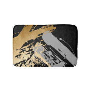 elegante Imitate mit goldfarbenen und grauen Pinse Badematte