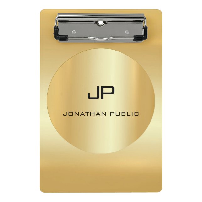 Elegante Imitate Moderne Monogramm-Vorlage Mini Klemmbrett (Vorderseite)