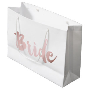 elegante Imitate rosa Rosengold "Braut" Große Geschenktüte