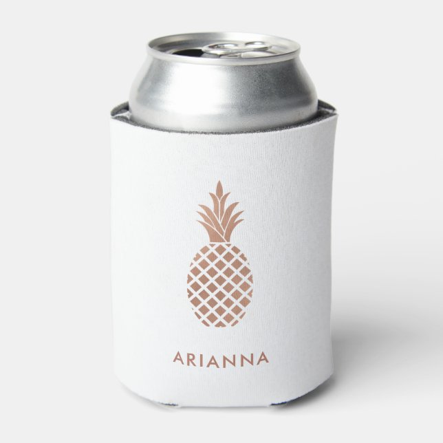 Elegante Imitate Rose Gold Ananas Dosenkühler (Kanne Vorderseite)