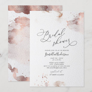 Elegante Imitate Rose Gold Foil Glitzer Brautparty Einladung