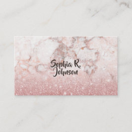 Elegante Imitate Rose Gold Glitzer Weißer Marmor O Visitenkarte