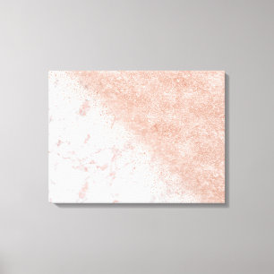 Elegante Imitate Rose Gold Konfetti, weißes Marmo Leinwanddruck