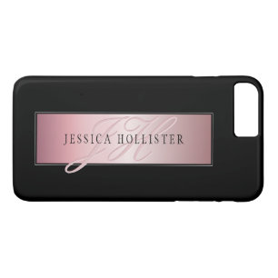Elegante Imitate Rose Gold Name & Initialen Case-Mate iPhone Hülle