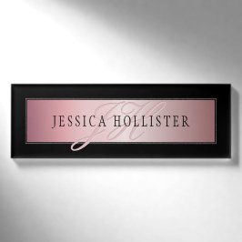 Elegante Imitate Rose Gold | Name & Initialen Namenschild