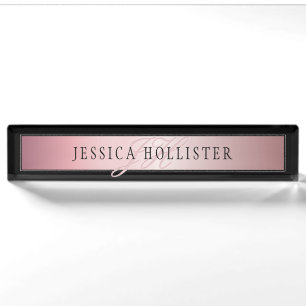 Elegante Imitate Rose Gold   Name & Initialen Namensplakette