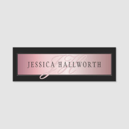 Elegante Imitate Rose Gold | Name & Initialen Namensschild