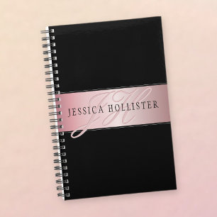 Elegante Imitate Rose Gold Name & Initialen Planer