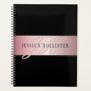 Elegante Imitate Rose Gold Name & Initialen Planer