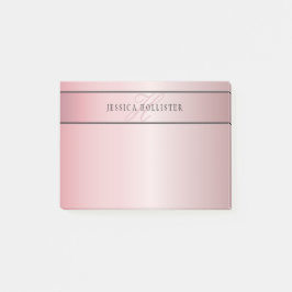 Elegante Imitate Rose Gold | Name & Initialen Post-it Klebezettel