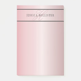 Elegante Imitate Rose Gold | Name & Initialen Post-it Klebezettel