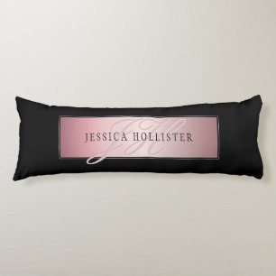 Elegante Imitate Rose Gold   Name & Initialen Seitenschläferkissen