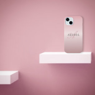 Elegante Imitate Rose Gold   Name und Monogramm Case-Mate iPhone Hülle