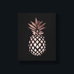 elegante Imitate Rose Goldene Ananas Leinwanddruck<br><div class="desc">Minimalistisches und stilvolles Design, das Imitate Rose Goldananas darstellt. Sie können die Hintergrundfarbe auswählen.</div>