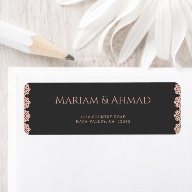 Elegante Imitate Rose Gray Ornamental Wedding Addr (Insitu)