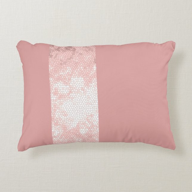 elegante Imitate Rose Rosa Streifen Zierkissen (Vorderseite)