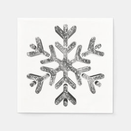 Elegante Imitate Silver Diamonds Schneeflocke Weih Serviette