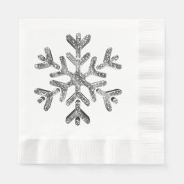 Elegante Imitate Silver Diamonds Schneeflocke Weih Serviette