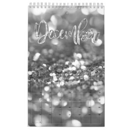 Elegante Imitate Silver Gray Script Typografy Mode Kalender