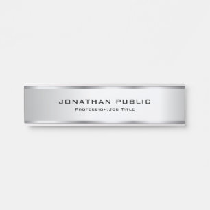 Elegante Imitate Silver Metallic Look Template Tre Türschild