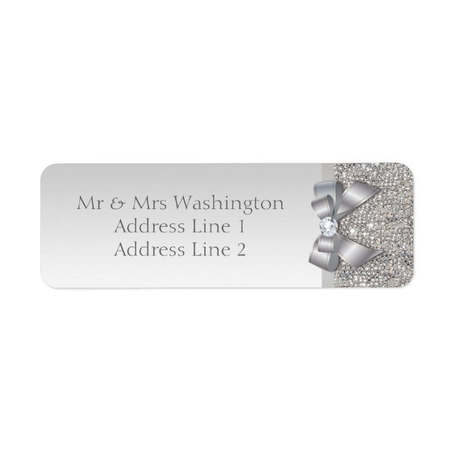 Elegante Imitate Silver Sequins Bow und Diamond (Vorne)