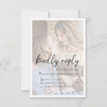 Elegante Imitate Vellum-Effekt-Foto Hochzeitskarte