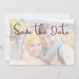 Elegante Imitate Vellum Foto Effect Script Hochzei Save The Date