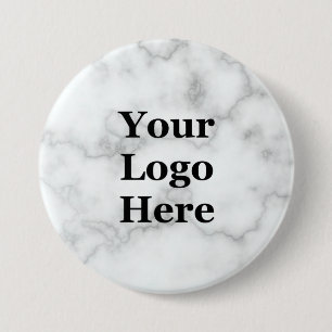Elegante Imitate Weißes Marmor hier Ihr Logo Button
