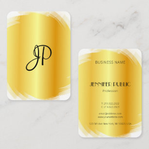 Elegante Imitate - Weißes, modernes Monogramm-Temp Visitenkarte