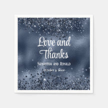 Elegante Imitats Dunkelblauer Glitzer und Foil Wed