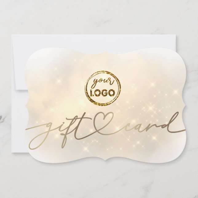 Elegante Imitats glänzen Ihre Logo-Geschenkkarte Einladung (Vorderseite)