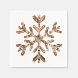 Elegante Imitats Gold Diamanten Schneeflocken Weih Serviette