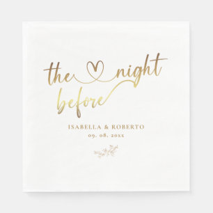 Elegante Imitats Gold Die Nacht vor der Hochzeit Serviette