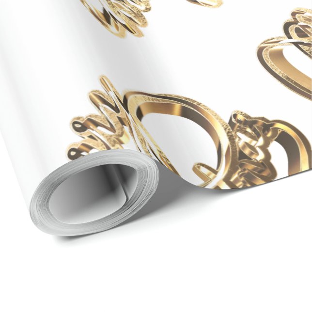 Elegante Imitats Gold Foil Script Chic Weihnachten Geschenkpapier (Rolleneckpunkt)