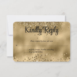 Elegante Imitats Gold Glitzer & Foil Wedding RSVP
