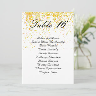 Elegante Imitats Gold Glitzer Tischnummer