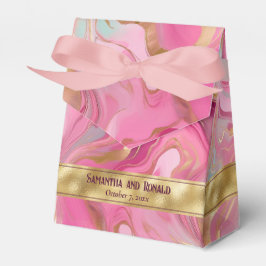 Elegante Imitats Gold und Rosa Marmor Vorzugspiste Geschenkschachtel