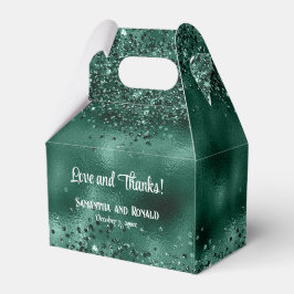 Elegante Imitats Grüne Glitzer- und Foil-Hochzeit Geschenkschachtel