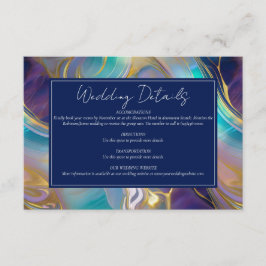 Elegante Imitats Hochzeit Gold und Blue Opal Stone Begleitkarte