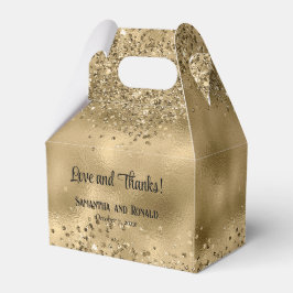 Elegante Imitats Hochzeit mit Gold Glitzer und Foi Geschenkschachtel