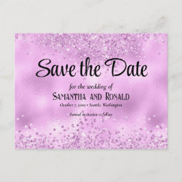 Elegante Imitats Lilac Glitzer and Foil Wedding Ankündigungspostkarte