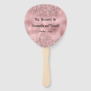 Elegante Imitats Rosa Glitzer und Foil Wedding Fächer