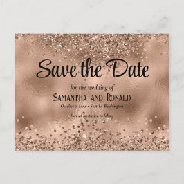 Elegante Imitats Rose Gold Glitzer und Foil Weddin Ankündigungspostkarte