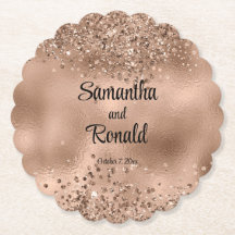 Elegante Imitats Rose Gold Glitzer und Foil Weddin