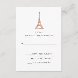 Elegante Imitats Rose Gold Pariser Eiffelturm UAWG RSVP Karte