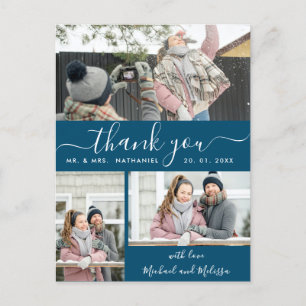 Elegante Imitats Vellum Multi Foto Hochzeit Vielen Postkarte
