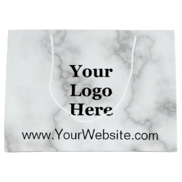 Elegante Imitats Website und Logo aus weißem Marmo Große Geschenktüte