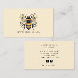 Elegante Imkerei Botanisches Bienen Template Visitenkarte