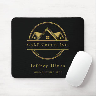 Elegante Immobilien Schwarz-goldenes individuelles Mousepad